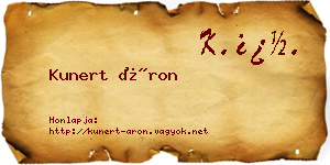 Kunert Áron névjegykártya
